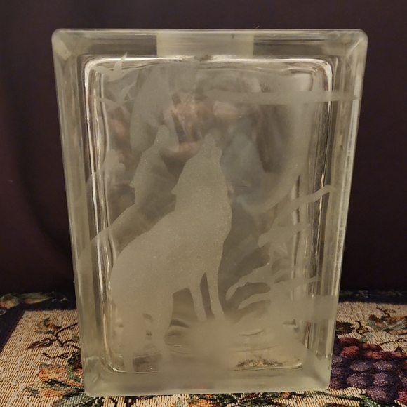 Other - $40 Add On Cubed Frosted Glass Wolf Decor